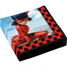 Servetele de masa Miraculous pentru petrecere copii - 33 x 33 cm, 9902875, Set 20 buc foto