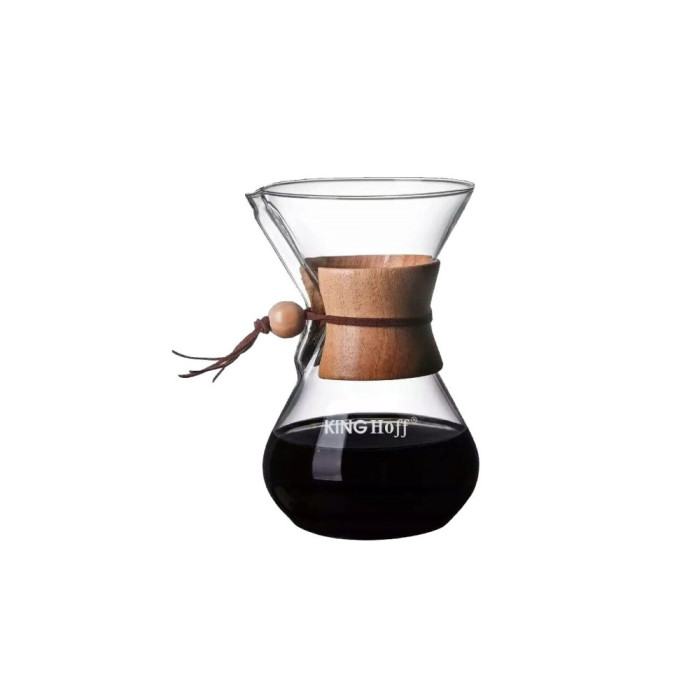 Recipient pentru cafea din sticla, 10 filtre, capacitate 400 ml, KingHoff