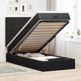 VidaXL Cadru de pat otoman cu saltele, catifea neagră 80x200cm