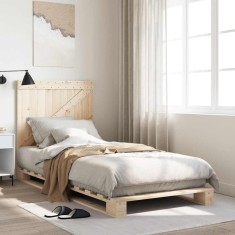vidaXL Cadru de pat cu tăblie, 90x200 cm, lemn masiv de pin 3281550