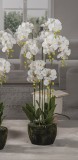 Cumpara ieftin Orhidee artificiala alba verde in ghiveci 28 x 110 cm