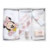 Cumpara ieftin Trusou Botez 6 piese cu text imprimat &quot;Minnie Mouse&quot; ALB - ROZ PUDRA - TB100