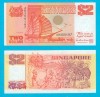Singapore (p#27) 2 Dollars 1991 UNC &#039;Tongkang (varianta portocalie)&#039; serie: AR355197