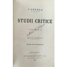 I. Gherea, Studii Critice