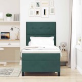 Cumpara ieftin Pat cu arc LED cu headboard Verde inchis 80 x 200 cm Catifea