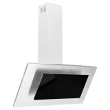 Hota perete argintiu 90 cm otel inoxidabil &amp; sticla securizata