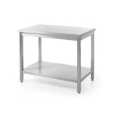 Masa de lucru centrala, cu raft, dimensiuni 1400x600x(H)850 mm