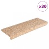 VidaXL Covorașe pentru scări, 30 buc., 65x21x4 cm, margini dreptunghiulare aurii