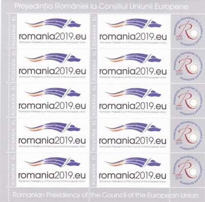 ROMANIA 2019 Presedentia Romaniei la Consiliul Europei MINICOALA LP.2225b MNH. foto