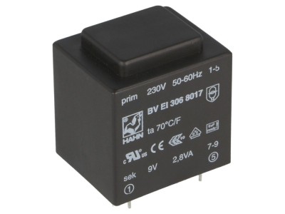 Transformator &amp;icirc;ncapsulat 2.8VA 230V 9V foto