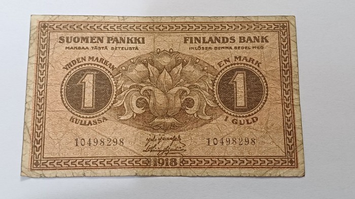Finlanda -1 Markkaa 1918 Guvernul Provizoriu