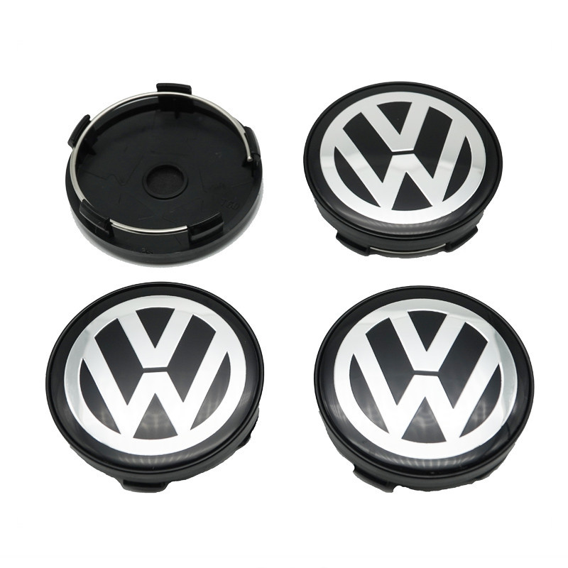Set 4 capacele roti 60mm negre, pentru jante aliaj Volkswagen | Okazii.ro
