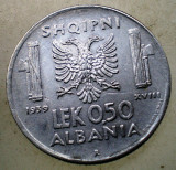 1.877 ALBANIA WWII OCUPATIE ITALIANA 0,5 LEK 1939 R MAGNETIC, Europa