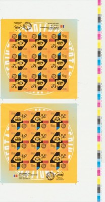 ROMANIA 2023 colite nedantelate a 9 vignete de propaganda partidul AUR aranjate tete-beche foto