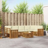 vidaXL Seturi de canapele 8 pcs Natural și Crem Lemn Solid de Acacia 3374525