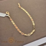 Bratara unisex placata cu aur 18K, model placute 1-cu-1, 19 cm
