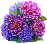 Cumpara ieftin Sticker decorativ Buchet Flori, Mov, 63 cm, 7979ST
