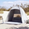 Cort plaja vidaXL, 3 persoane, gri, impermeabil, usor, portabil, poliester, protectie UV, 144x125x123 cm