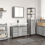 Set de mobilier pentru baie 2 piese Gossi gri sonoma din lemn prelucrat
