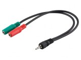 Cablu Audio Jack 3,5mm 3pin la 4pin 0,3m, Goobay