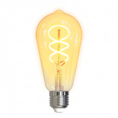 Bec smart LED filament spirala DELTACO SMART HOME, E27, WiFI 2.4GHz, 5.5W, 470lm, reglabil, 1800K-6500K, 220-240V foto