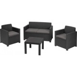 Cumpara ieftin Set de mobilier de grădină Alabama, culoare grafit, cu perne gri deschis