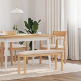 Banca Gossi 110 cm Lemn Masiv Hevea, Tapitata, Natural/Deschis, Interior, Stil si Confort