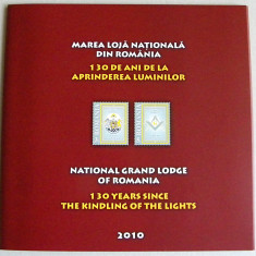 2010 Romania - Marea Loja Nationala, mapa filatelica LP 1883 b, FDC folio aur