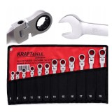 Pres chei combinate cu clichet, 8-19 mm, 12 piese, Kraft