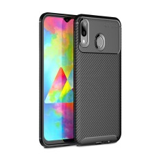 Husa TPU OEM Beetle Carbon Fiber pentru Samsung Galaxy M20, Neagra