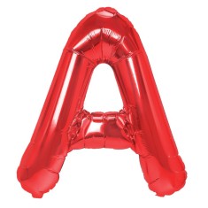 Balon Folie Metalizata Litera A, Pai inclus Rosu