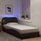vidaXL Cadru de pat cu lumini LED, maro &icirc;nchis, 80x200 cm, textil 3213665