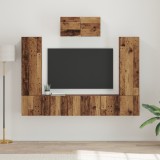 vidaXL Set comodă TV 7 pcs Lemn vechi 180 x 30 x 120 cm Lemn compozit