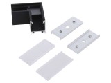 Conector 90&deg; Negru Aluminiu Policarbonat LINEA20