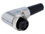 Mufă Microfon Mamă 5 PIN 90&deg; 6mm