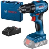 Bosch GSR 185-LI + GAL 18V-40 - Masina de gaurit si insurubat fara acumulatori Li-Ion 18 V - Ah 50 Nm valiza plastic + Incarcator acumulatori