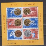 A11 TX1 6 - 1984 - Medalii olimpice - Los Angeles - blocuri, Sport, Nestampilat