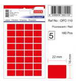 Etichete Autoadezive Color, 16 X 22 Mm, 160 Buc/set, Tanex - Rosu Fluorescent