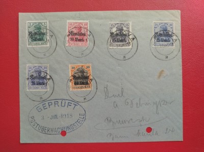 1918 - PLIC FILATELIC - OCUPATIA GERMANA IN ROMANIA - STAMPILA CRAIOVA foto