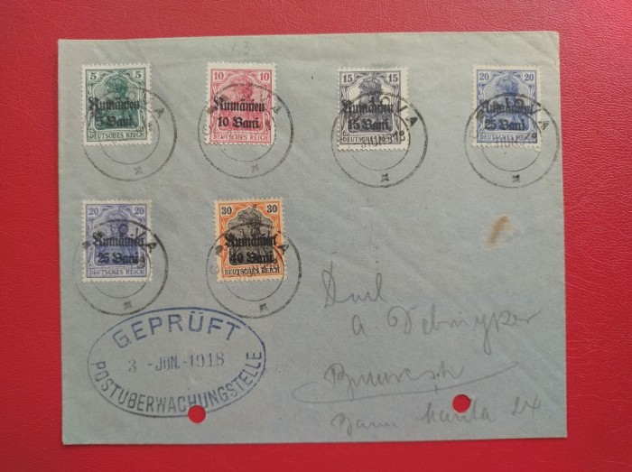 1918 - PLIC FILATELIC - OCUPATIA GERMANA IN ROMANIA - STAMPILA CRAIOVA