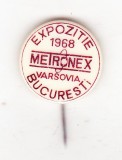 Bnk ins Insigna expozitia Metronex Varsovia - Bucuresti 1968, Romania de la 1950