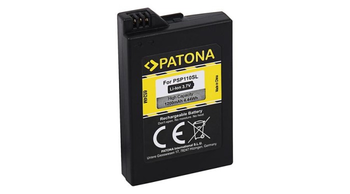 Baterie PATONA pentru Sony Playstation Portable Lite Slim &amp; Lite PSP2000, PSP3000 Brite PSP3004 (a doua generație) PSP-S110