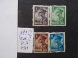 1930-Carol II complet set-orig. gum -sarniera, Nestampilat