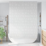 Roleta Perdea Duș vidaXL 140x240 cm, Model Stea de Mare, Gri, Impermeabilă