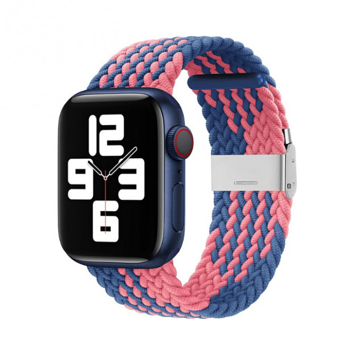 Curea Apple Watch Braided Loop Blue and Pink 41 40 38mm