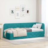 vidaXL Cadru de pat colțar cu headboard Turcoaz 80 x 200 cm Catifea 42016521