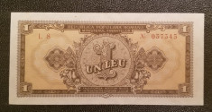 Bancnota 1 Leu 1952 Seria ROSIE UNC. foto