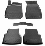 Covorase Cauciuc Premium Stil Tavita Audi A6 C8 2018-2023, Negru Carbon, Fara Miros, Bordura 3cm