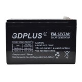 Baterie Panou Solar GDPlus 12V 7Ah AGM, Acumulator Fotovoltaic, Sisteme Solare Offgrid, 15.1x9.8x10.1cm