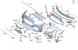 Armatura bara Mercedes Clasa C (W206), 06.2021-, Model AMG, montare fata, Central, texturat; negru, B-Series, 2068857104; A2068857104
